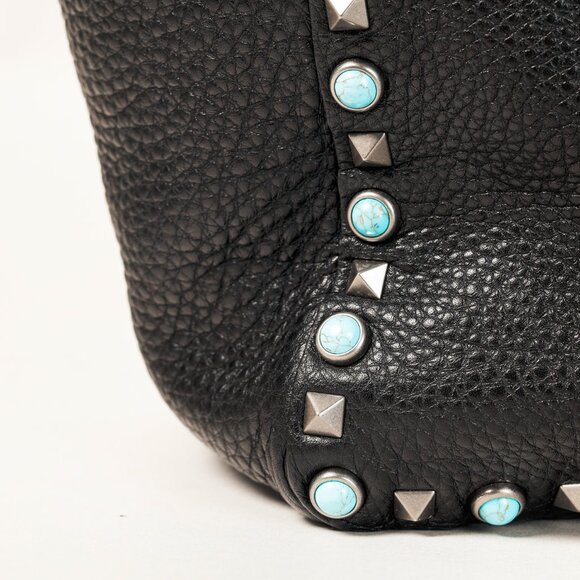 Valentino Garavani Resort 2016 Reversible Black & Brown Studded Rockstud Tote - Picture 8 of 10